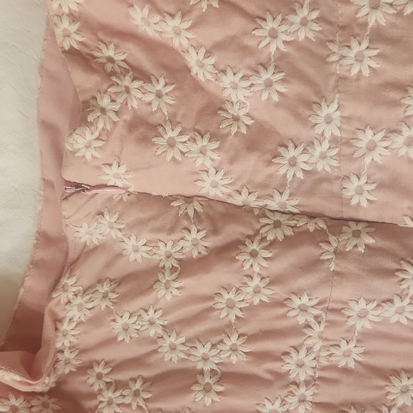 Women's sleeveless pink camisole tank top with embroidered white flowers size xl - Picture 5 of 7